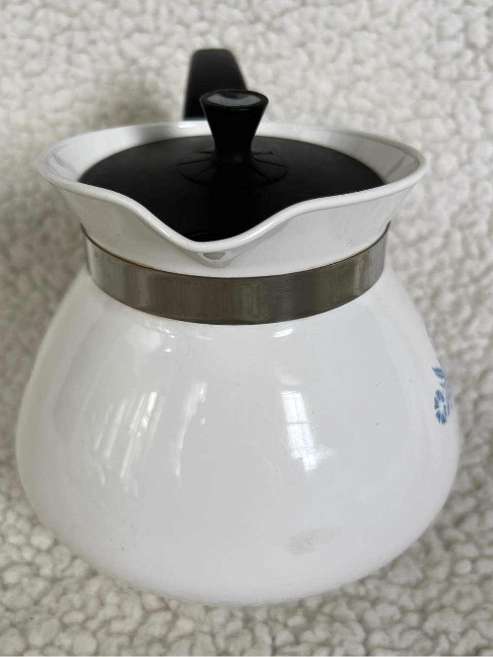 Vintage Corning Ware Blue Cornflower 6 Cup Tea Pot Kettle P-104 with Lid - Picture 3 of 14